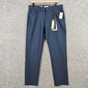 NEW Scott James Men's Blue Slim Fit Pants 32x32 (34x30) Polyester Blend Stretch